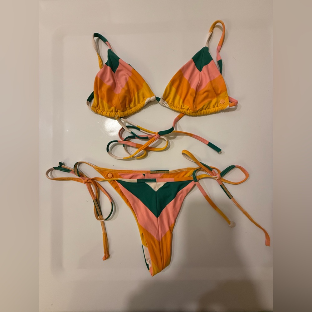 Volcom Multicolor Bikini - Pink, Yellow, Green